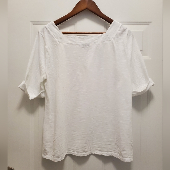 Talbots Square -Neck Tee. - Picture 2 of 5